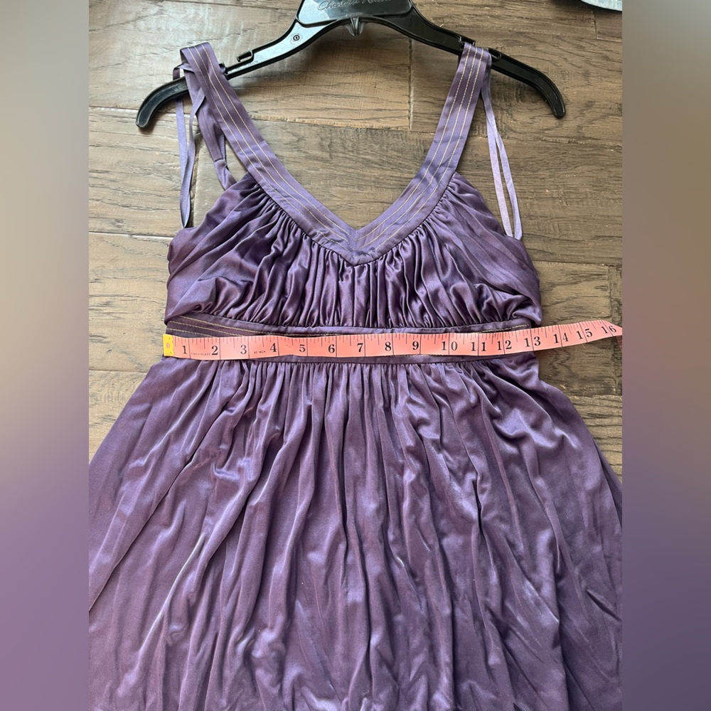 Women's Purple Pleated Cocktail Dress - Picture 7 of 8
